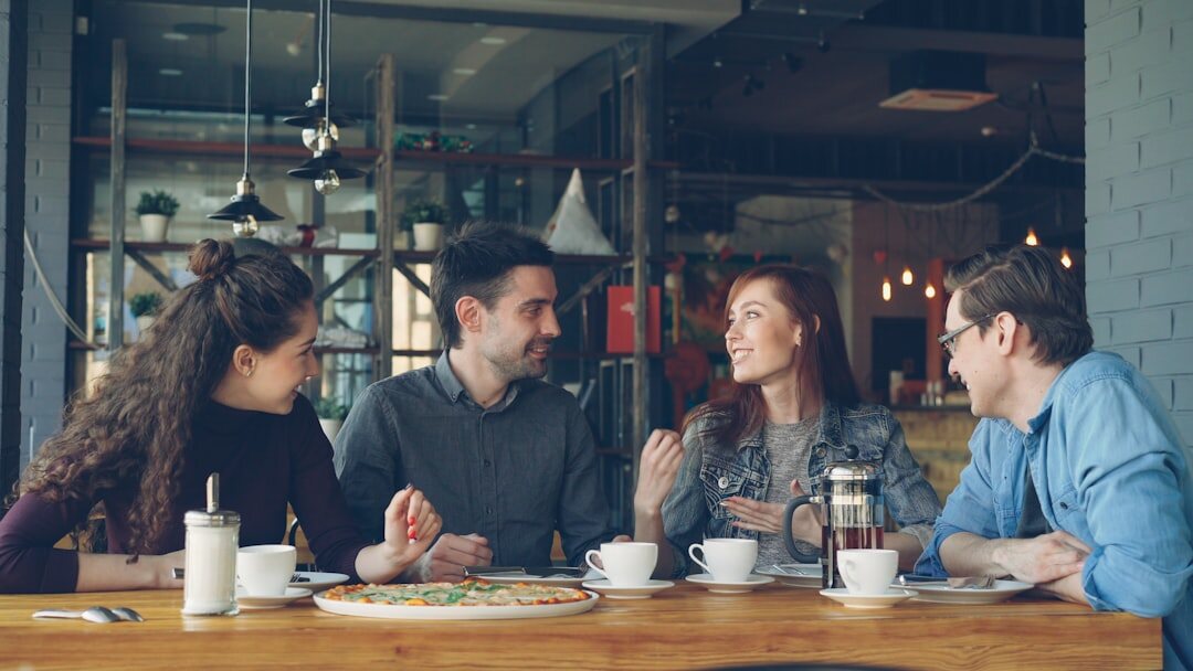 group of friends talking
