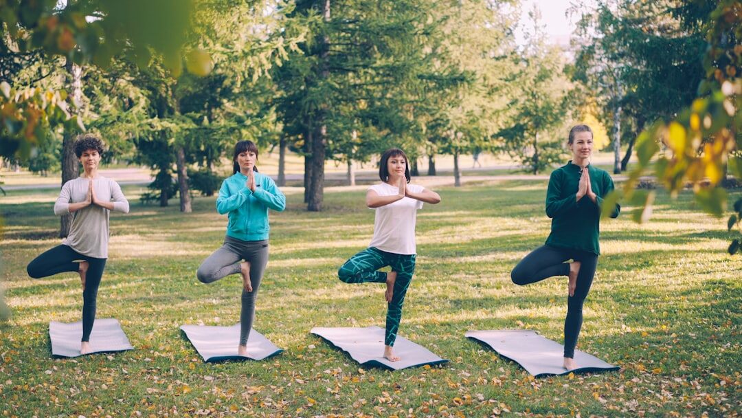 woman meditating outdoors